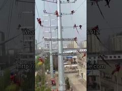 Installazione in loco di pali in acciaio per l'elettricità#Elettrico#Lavori elettrici#palo di trasmissione