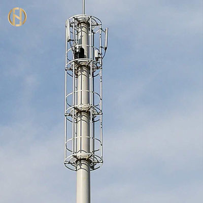 Torre tubolare 36M di telecomunicazione superficie galvanizzata giunto di slittamento di 4 sezioni