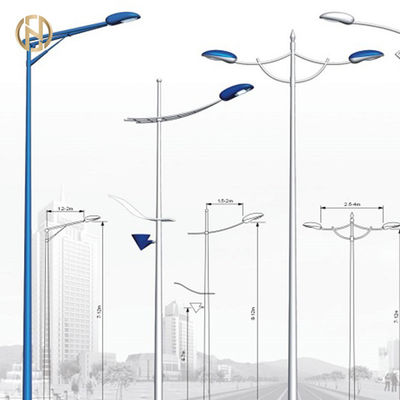 Spessore d'acciaio del supporto 3-10mm dell'iluminazione pubblica di durevolezza di palo di iluminazione pubblica alto