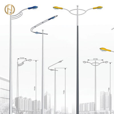 L'iluminazione pubblica palo ottagonale Q235B di forma sceglie l'acciaio Palo del braccio