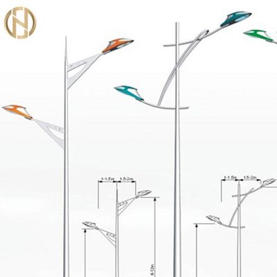 il giro di 3m ha galvanizzato la luce palo gemellata della strada principale di armi delle poste d'acciaio