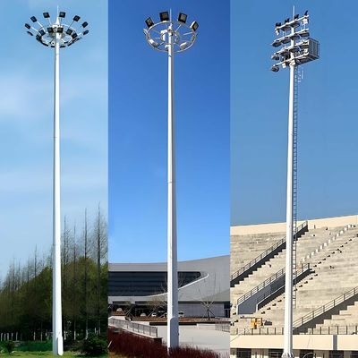 comprare Palo alto per illuminazione a stelo alto regolabile da 15m a 50m, palo per illuminazione stadio, palo alto in acciaio zincato, vendita calda online manufacture