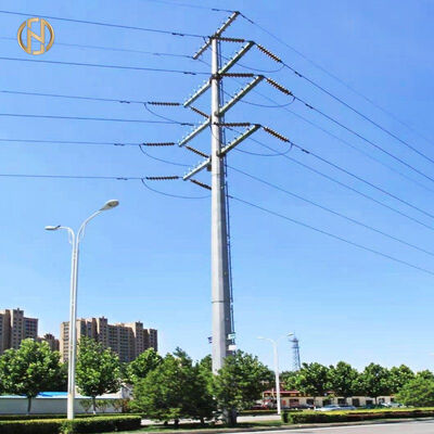 comprare Palo per utenze in acciaio zincato con giunzione a sovrapposizione rastremata Q355, palo di distribuzione elettrica ottagonale da 15-20M per 10-35kV, produttore verificato online manufacture