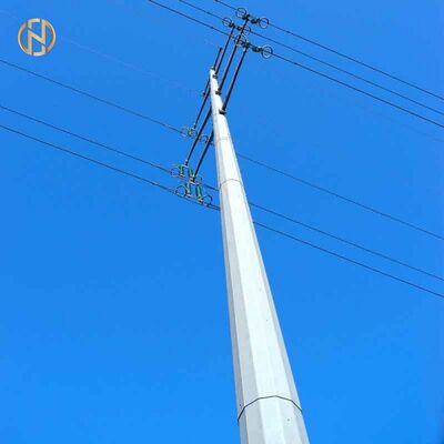 Acquistare 33kV/66kV Q355B HDG Polo di utilità in acciaio ottagonale, 30FT/40FT Monopole a scivolo per linee elettriche aeree, ISO 1461 online manufacture