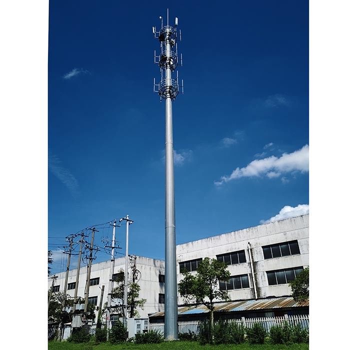 Antenne in acciaio di 40 m rivestite in polvere monopoli con piattaforma