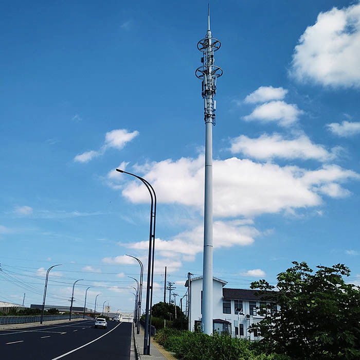 Post di telecomunicazione galvanizzato a caldo con scale e piattaforme per piastre di acciaio strutturale a bassa lega ad alta resistenza