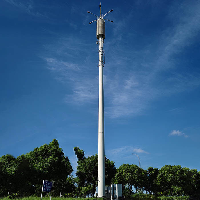 Antenne in acciaio di 40 m rivestite in polvere monopoli con piattaforma