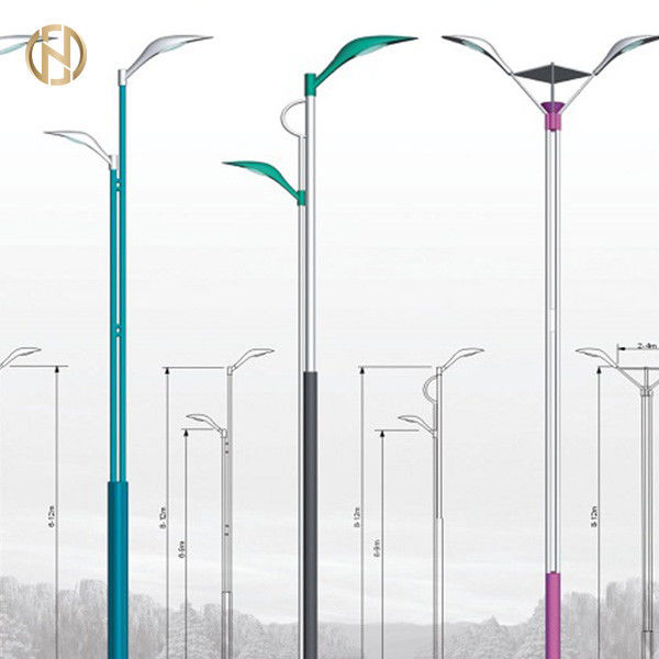 Braccio ottagonale palo leggero di palo di iluminazione pubblica singolo Q345B 3-12M Height