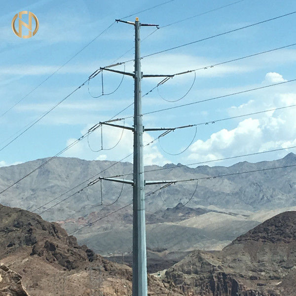 Il colore grigio ha galvanizzato Palo d'acciaio ottagonale 69KV NEA 50FT 55FT 60FT 65FT 70FT