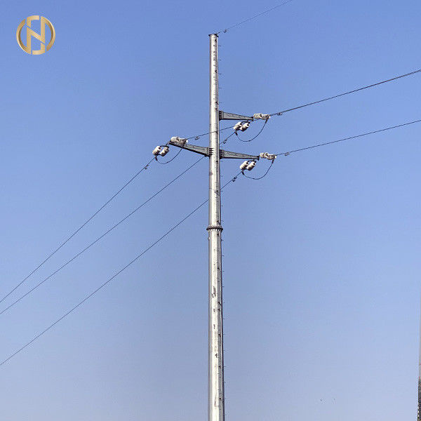 linea elettrica del circuito del doppio 138KV grado di Palo 30-60 con la piastra di base e M48 bullone d'ancoraggio
