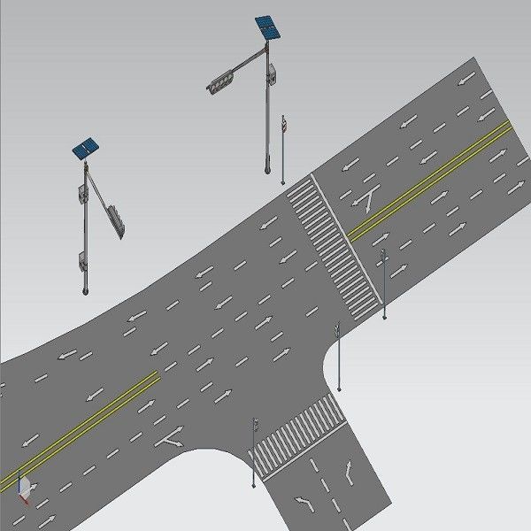 Tipo posta ottagonale di T di forma 6M Cantilever Traffic Light