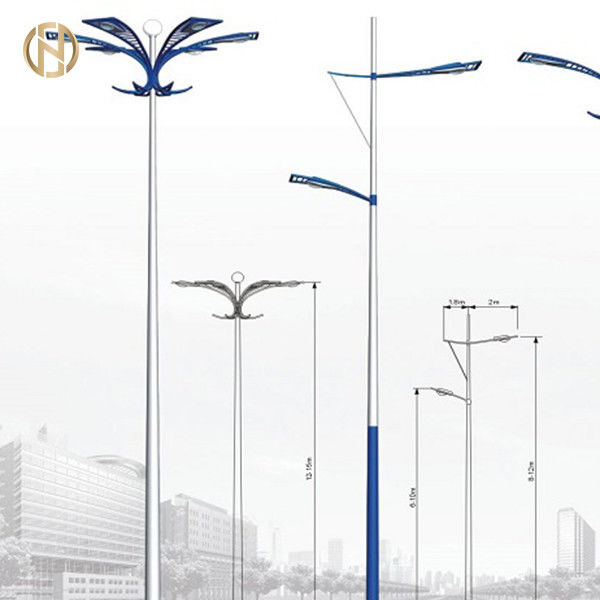 La immersione calda ha galvanizzato l'acciaio solare Q235 del palo di iluminazione pubblica 6m 7m 9m i 10m 12m
