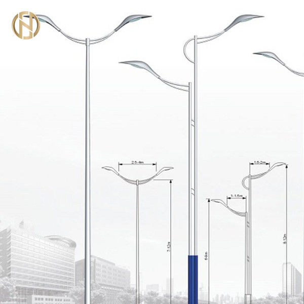 Lampada di via elettrica di palo di iluminazione pubblica di 20FT singole o armi doppie di Palo