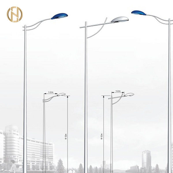 Lampada d'acciaio d'acciaio galvanizzata ottagonale affusolata Palo di palo di iluminazione pubblica