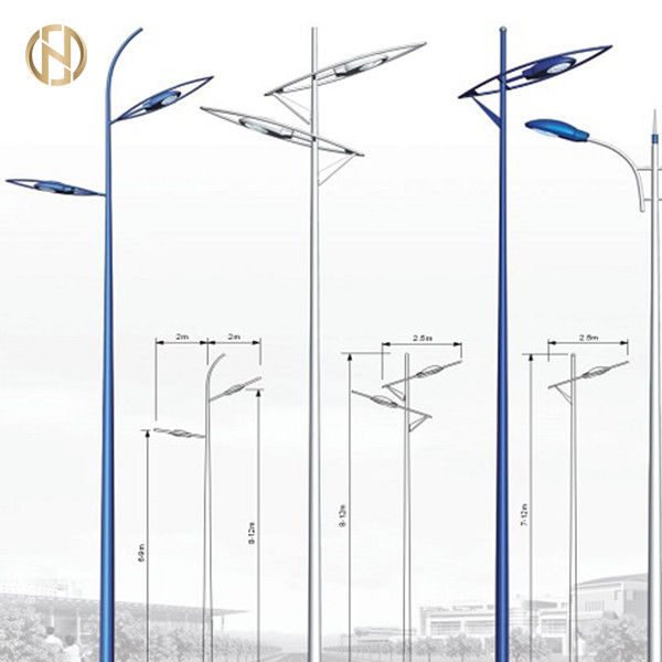 La immersione calda ha galvanizzato l'acciaio solare Q235 del palo di iluminazione pubblica 6m 7m 9m i 10m 12m