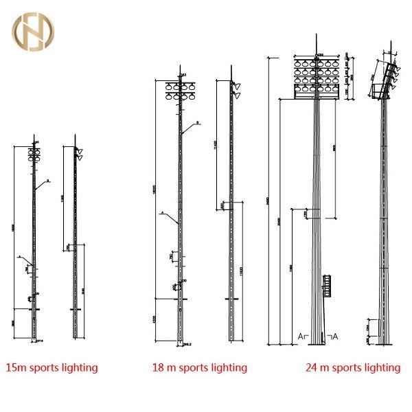 Albero Palo di forma del dodecagono l'alto ha galvanizzato palo leggero 75FT 80FT