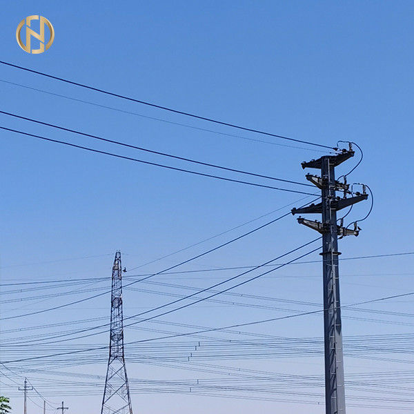 Il colore grigio ha galvanizzato Palo d'acciaio ottagonale 69KV NEA 50FT 55FT 60FT 65FT 70FT