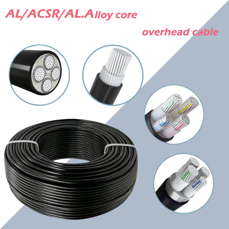 Il PE del PVC ha isolato la tensione del cavo di Overhead Power Cable del conduttore della lega di AAC