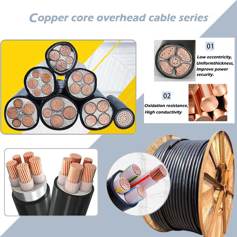 Il PE del PVC ha isolato la tensione del cavo di Overhead Power Cable del conduttore della lega di AAC