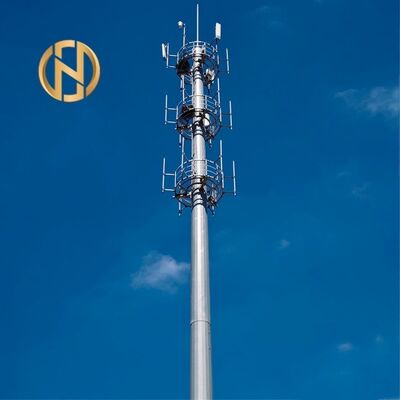 FUTAO Hot Sale 30m Pollo di acciaio galvanizzato Monopole; Torre di telecomunicazioni pesante Mastello di antenna per stazione base 5G